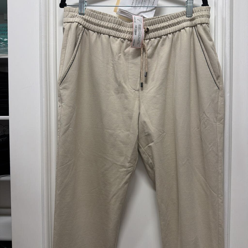 Tan Cotton Beading on Pocket Pants