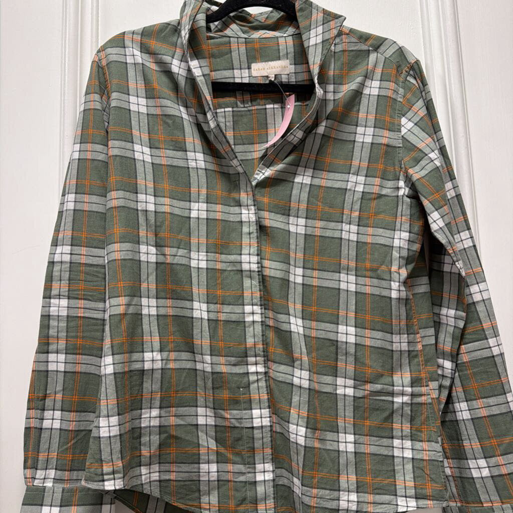 Green Cotton Plaid Shirt