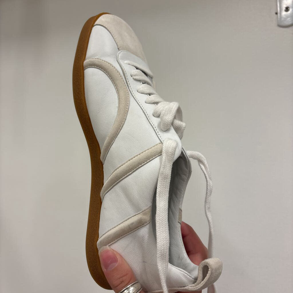White Leather/Suede Sneaker