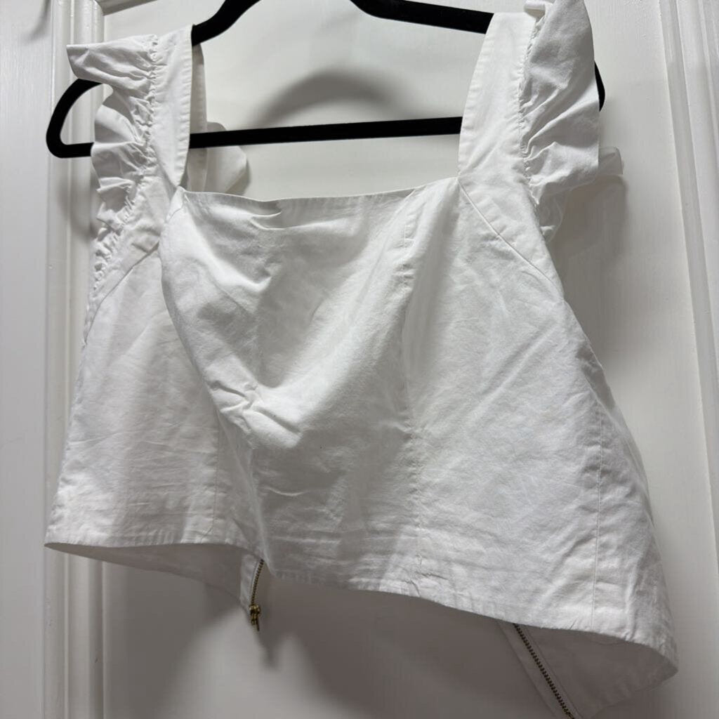 White Cotton Cropped Tank