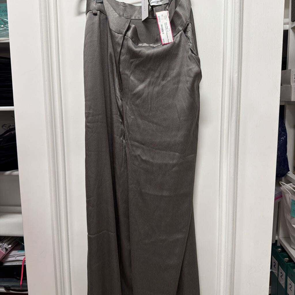 Grey Wide Leg Viscose/Rayon/Spandex Pants (NWT)
