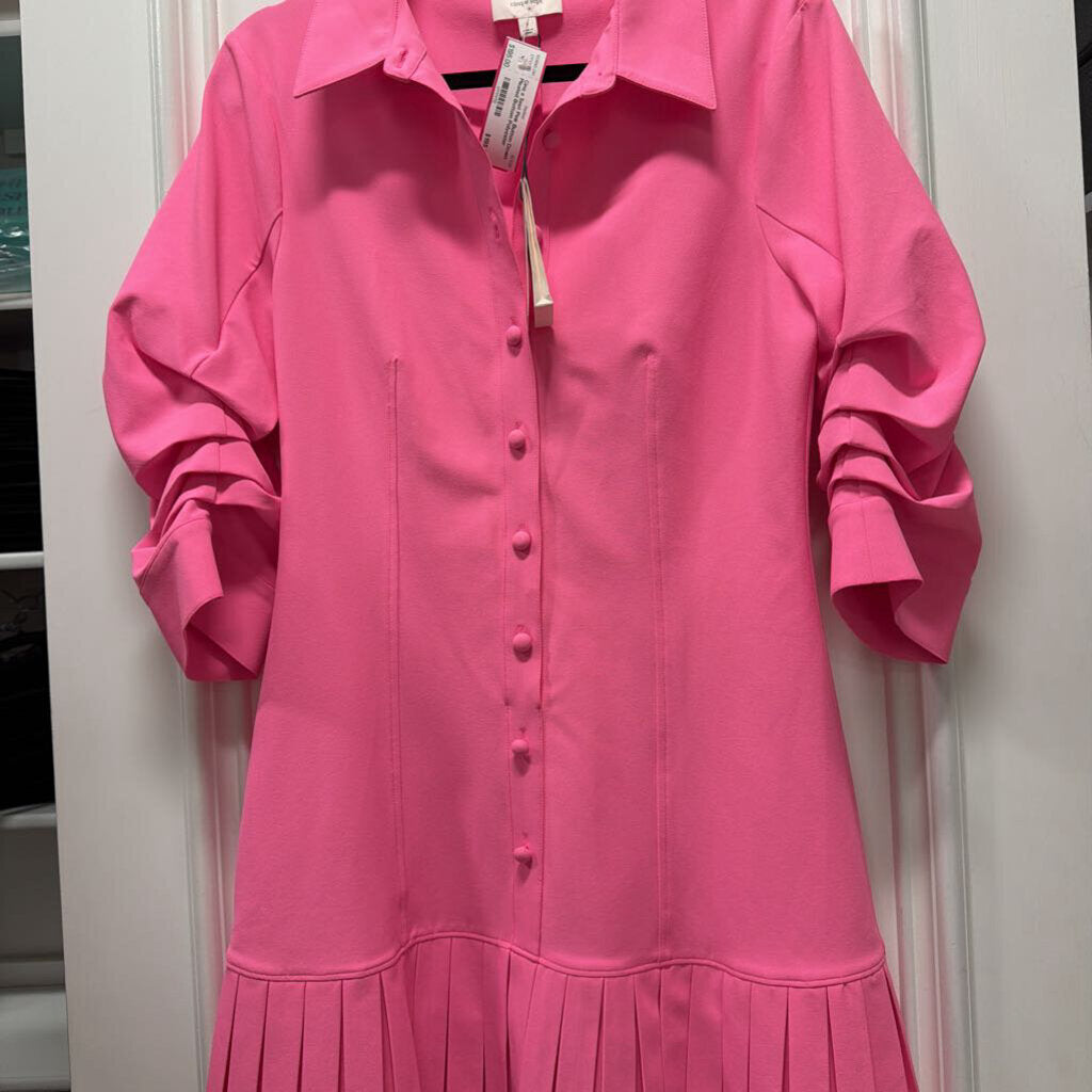 Pink Button Down Pleated Bottom Polyester Elastane (NWT)425