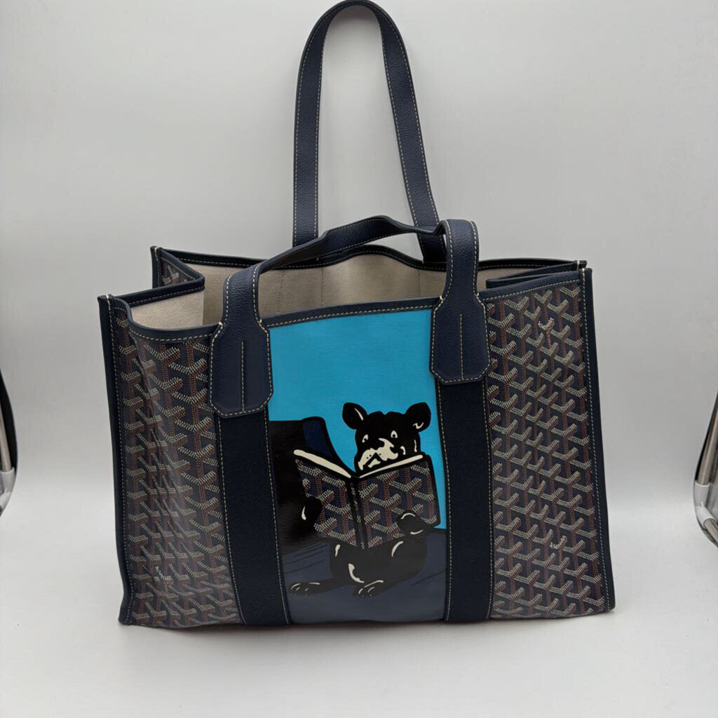 Navy Painted Tote