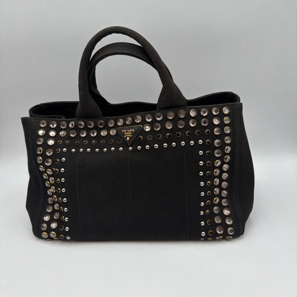 Black Bijoux Canvas Canapa Tote