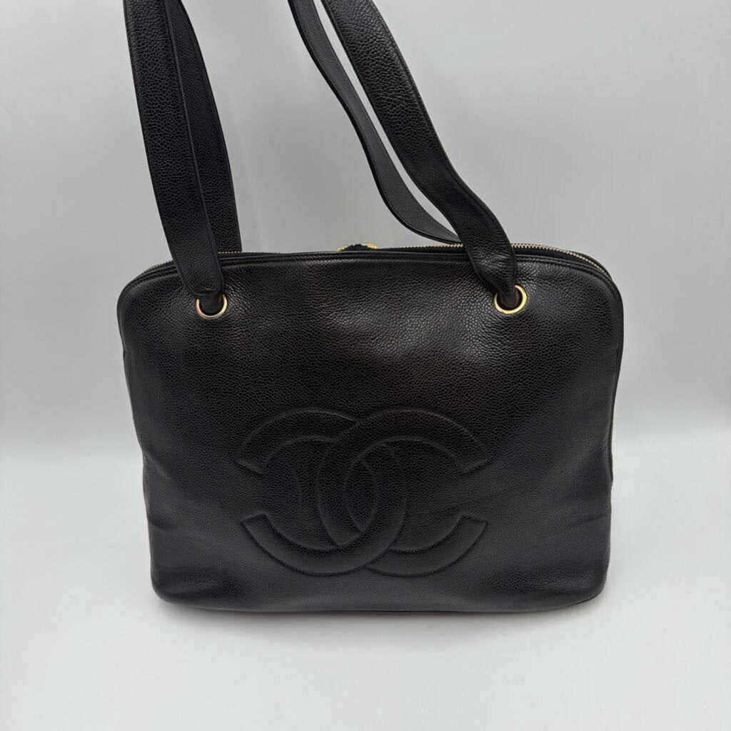 Black Leather CC Shoulder Bag