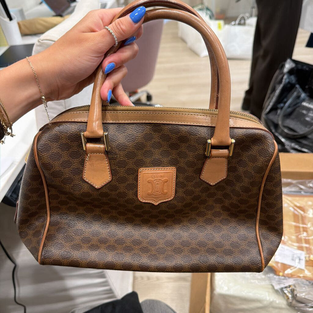 Brown Macadam Mini Boston Bag