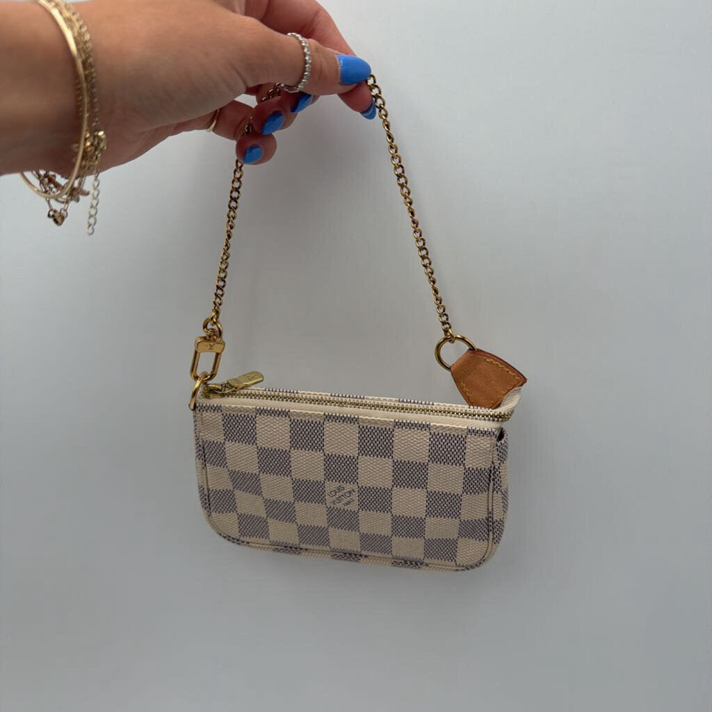 White Damier Azure Mini Pochette