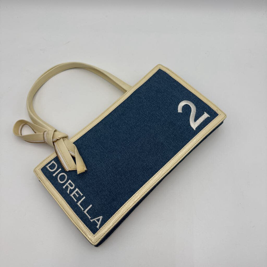 Cream Denim "Diorella" Bag