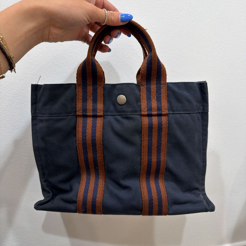 Black & Brown Canvas Tote