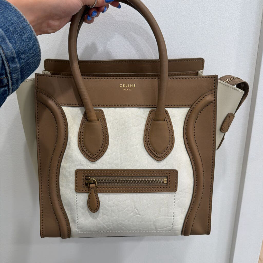 Cream & Sage Mini Luggage Tote