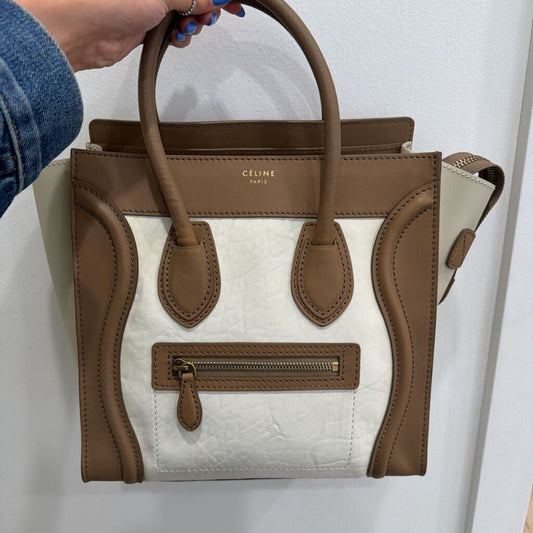 Cream & Sage Mini Luggage Tote