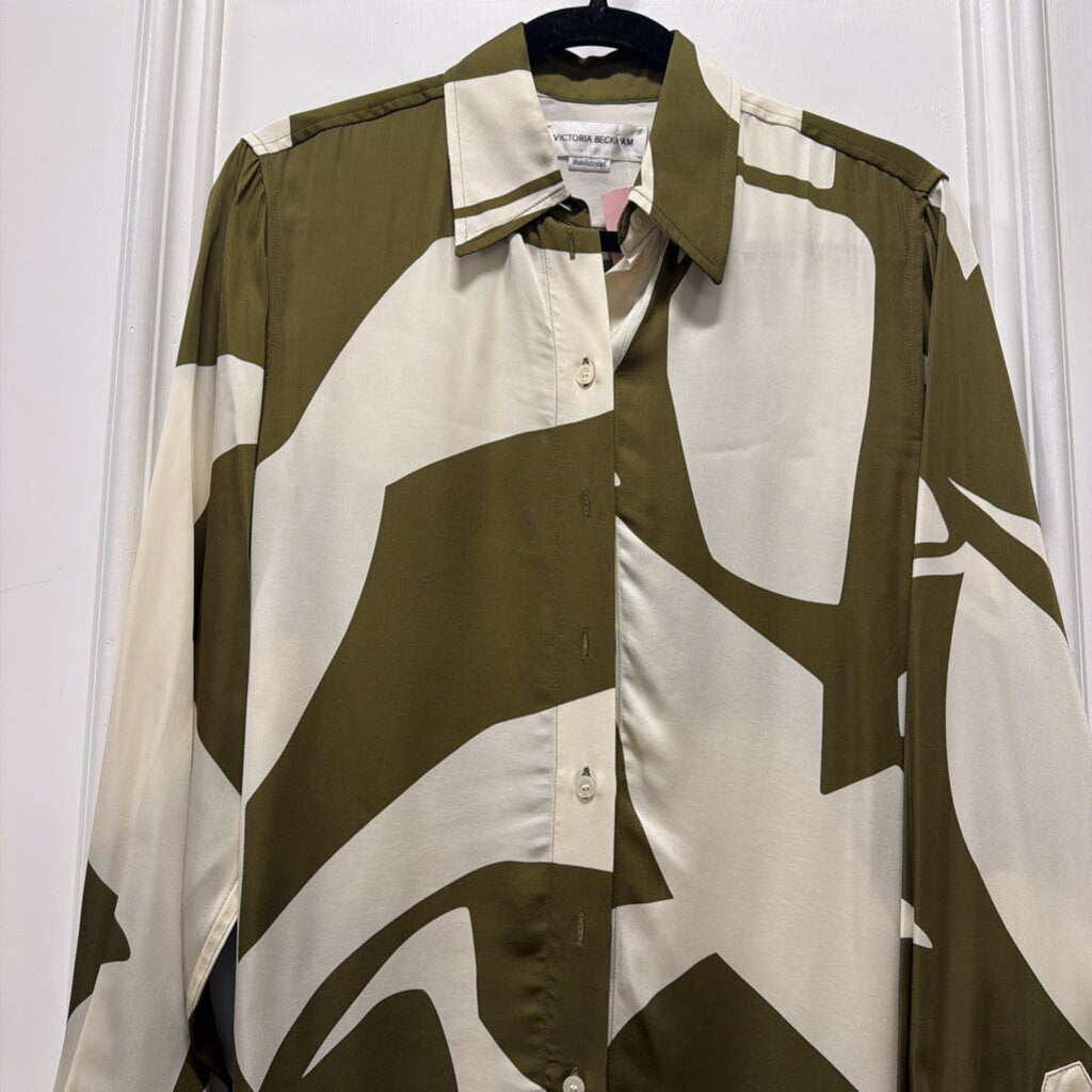 Olive/Cream Button Up Shirt