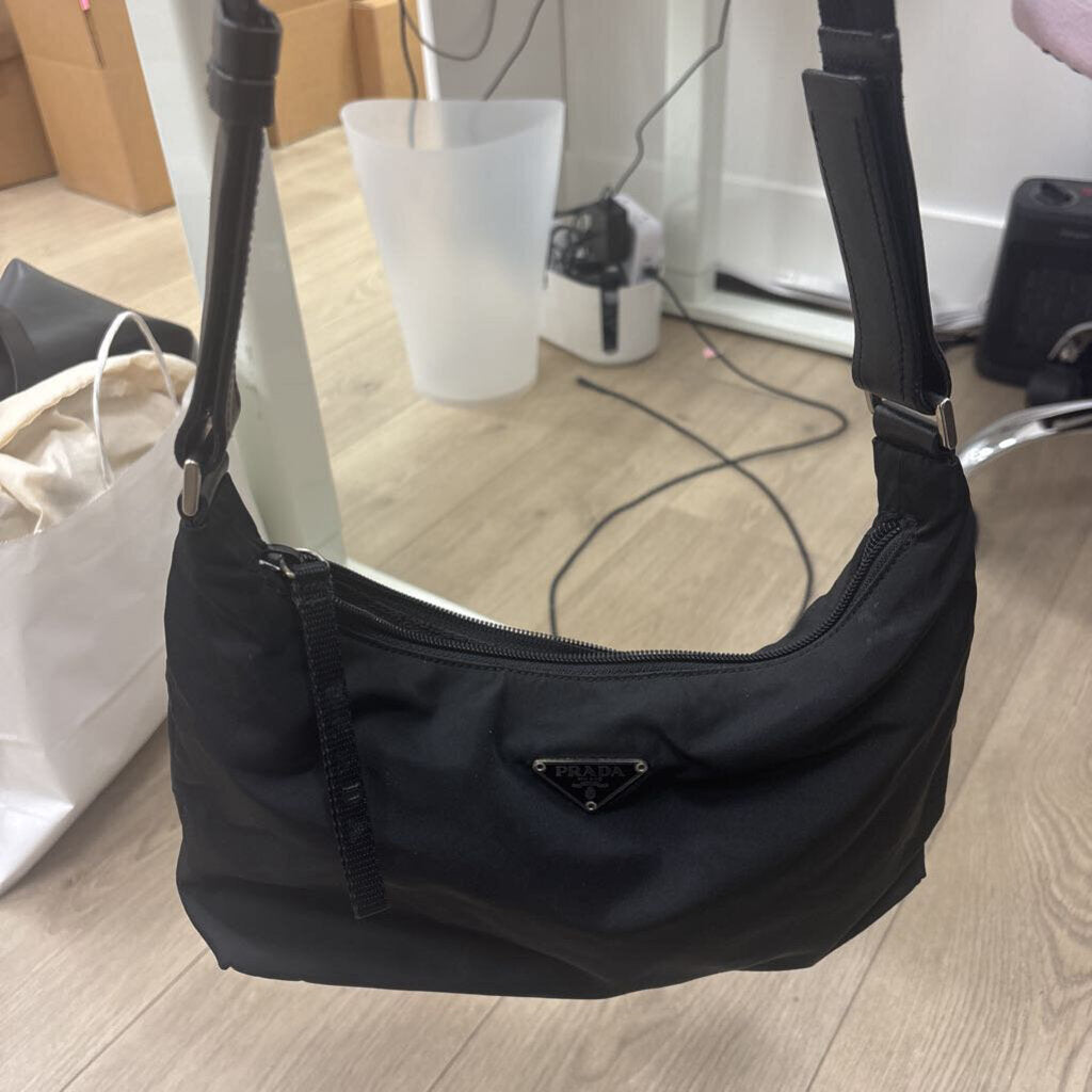 Vintage Black Nylon Tessuto Shoulder Bag (AS IS)