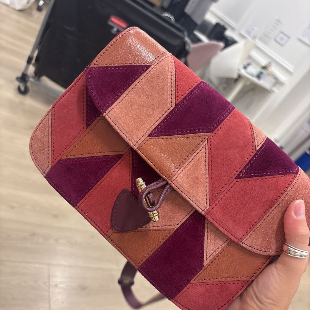 Multicolor Suede Pattern Bag