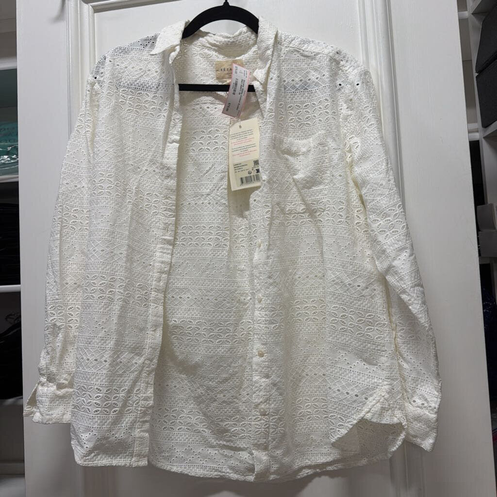 White Cotton Eyelet Shirt (NWT)