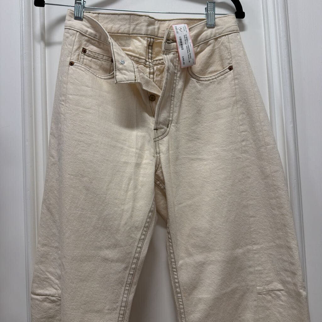 Champagne Denim With Brown Stitching Jeans