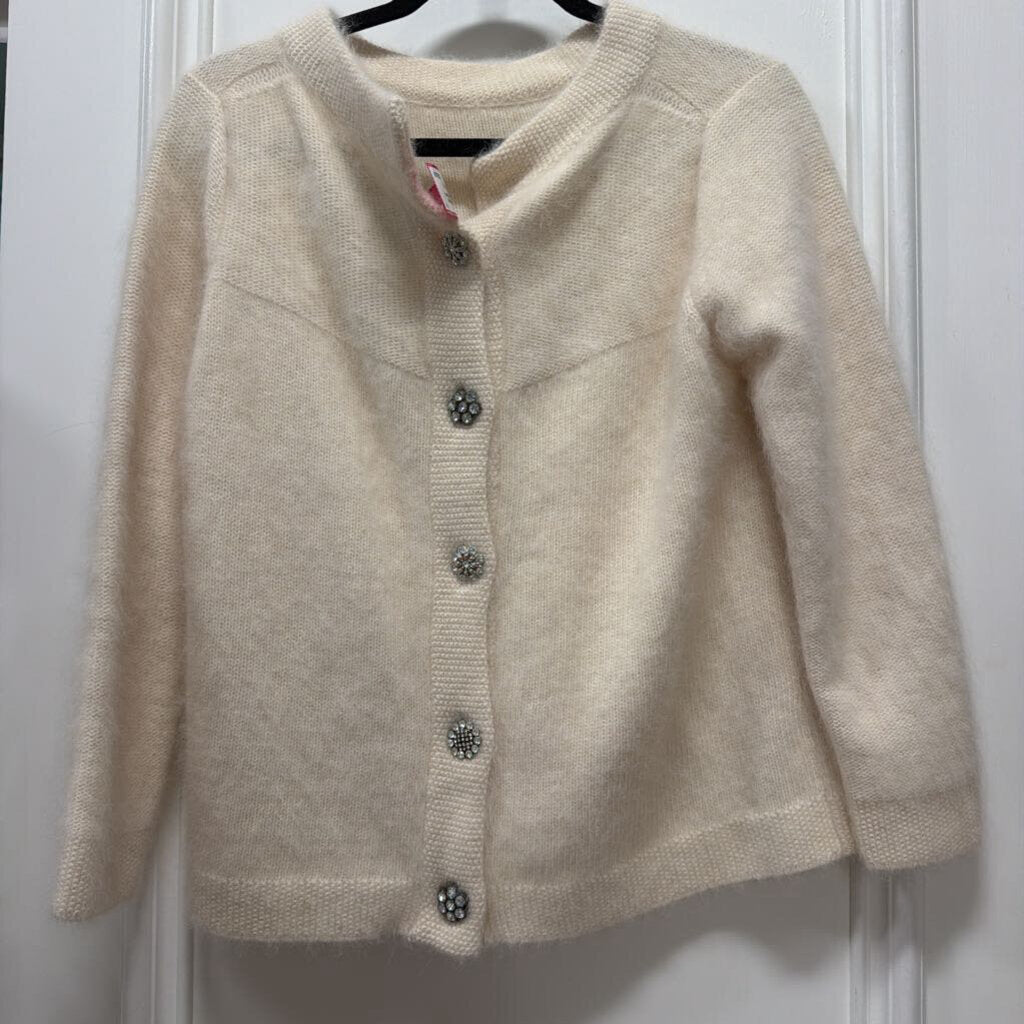 Cream Alpaca Blend Button-Back Sweater