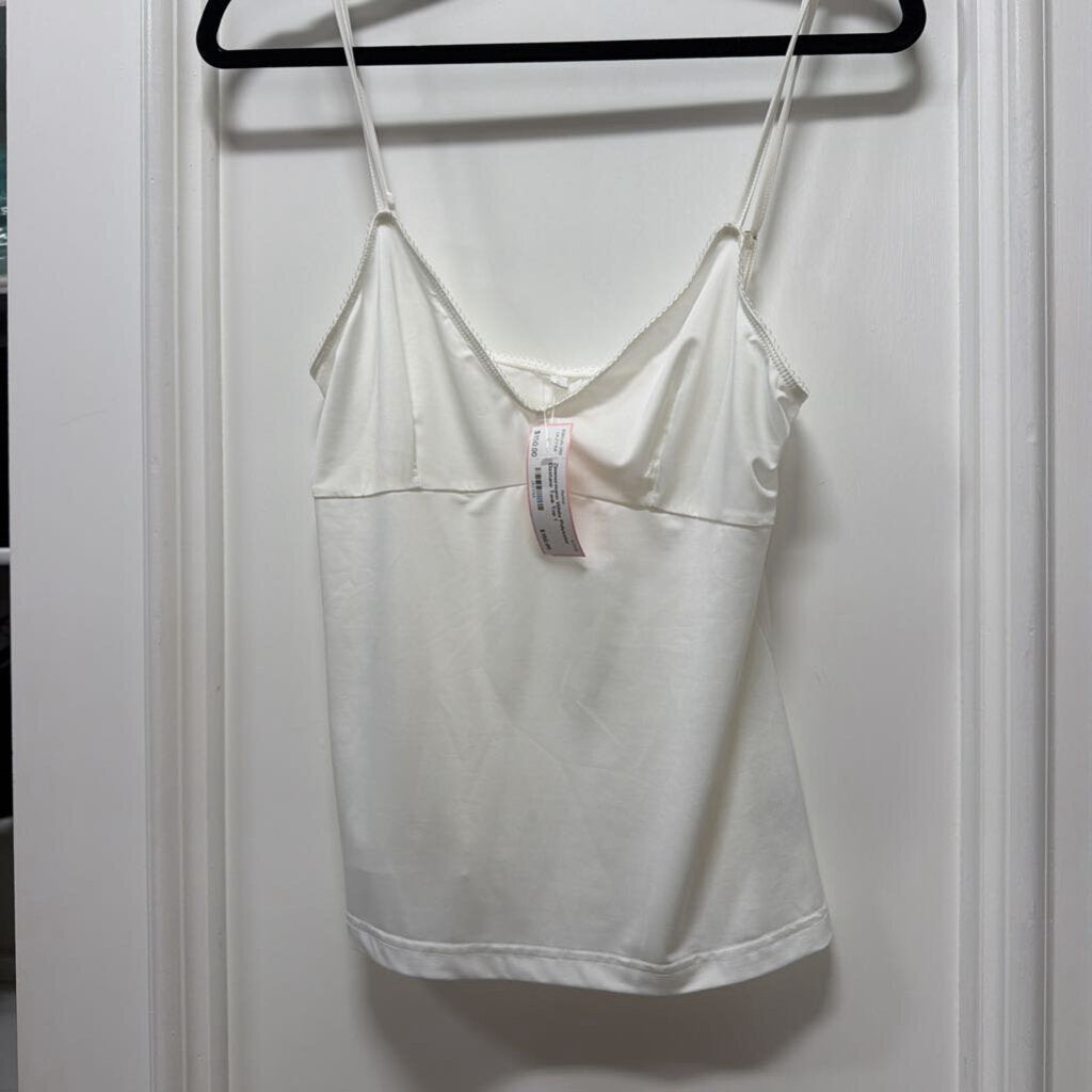White Polyester Elastane Tank Top