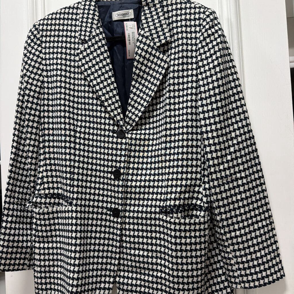 Navy/White Wool Blend Blazer