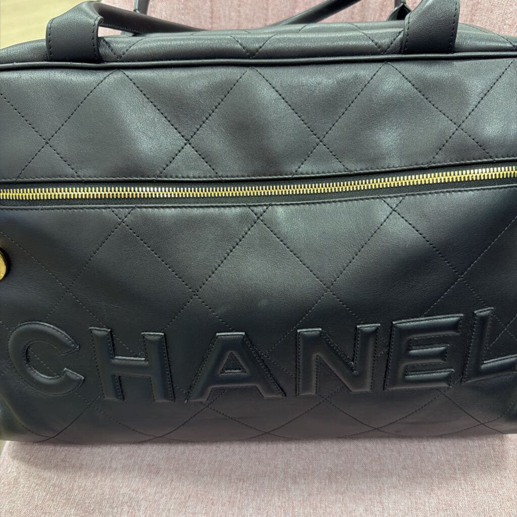 2023 Black Leather Club Monaco Maxi Bowling Bag