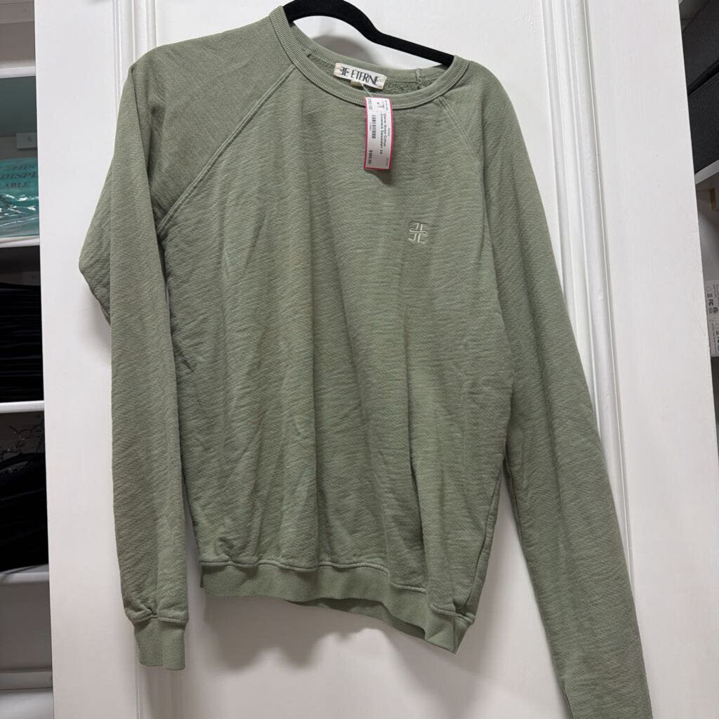Green Cotton Crewneck Sweatshirt