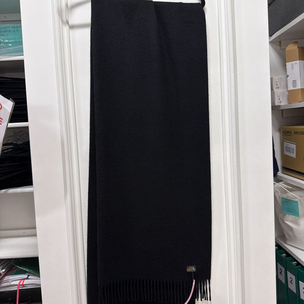 Black Cashmere Tassel Scarf