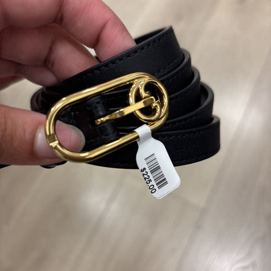 Gucci Black Leather Gold Buckle Belt