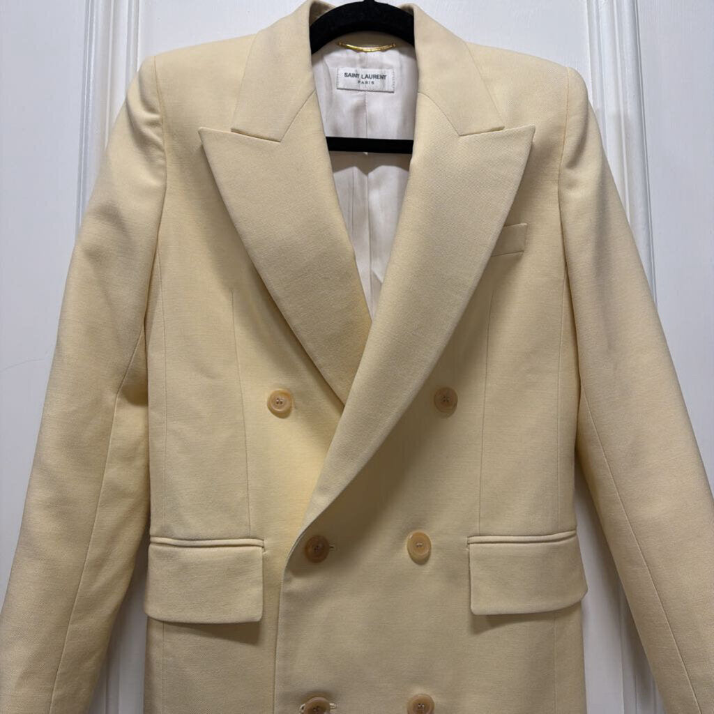 Pale Yellow Wool Blazer