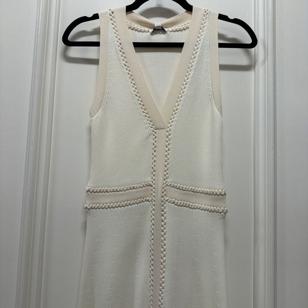 Ivory Knit Detail Maxi Dress