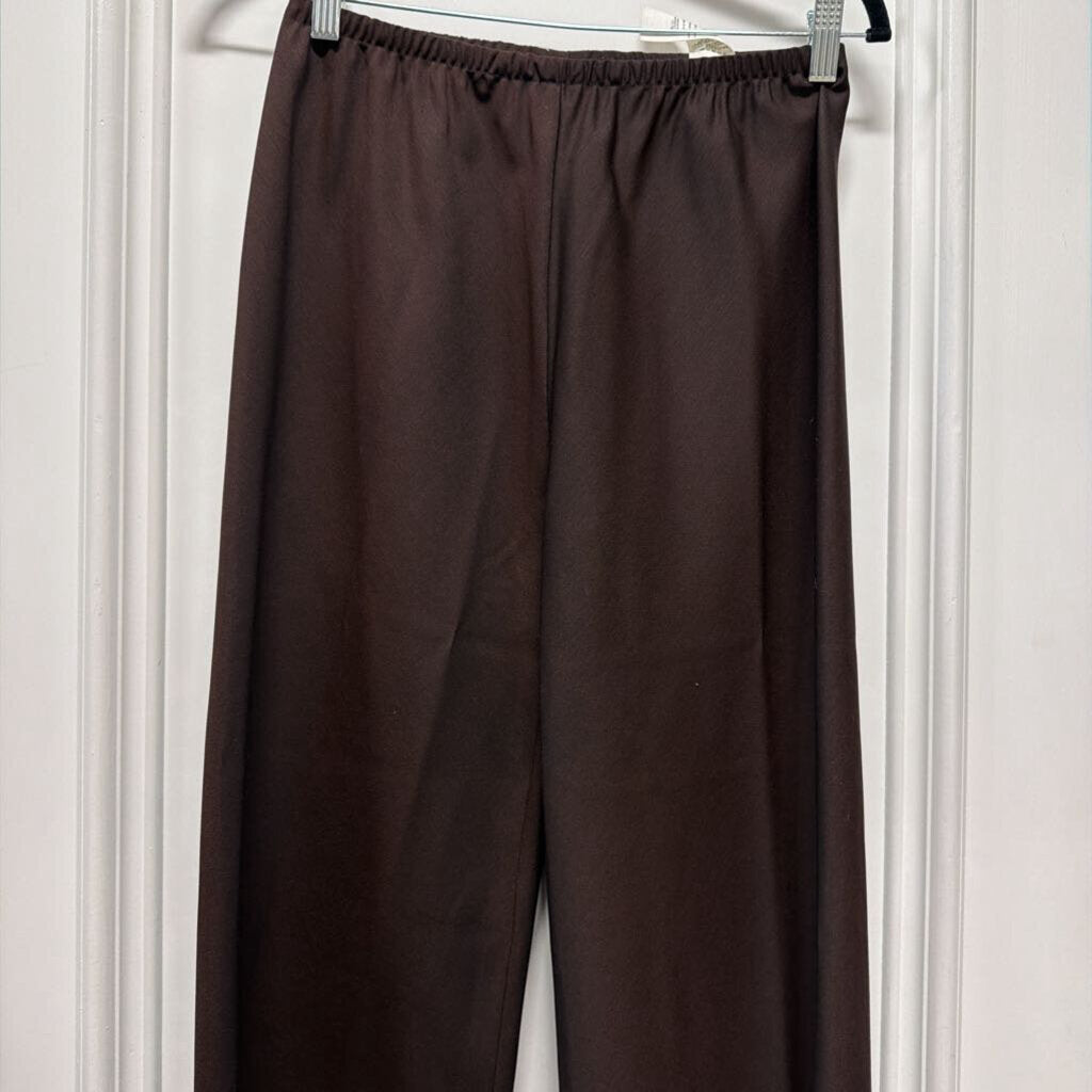 Brown Wool/Mohair Wide Leg Pant