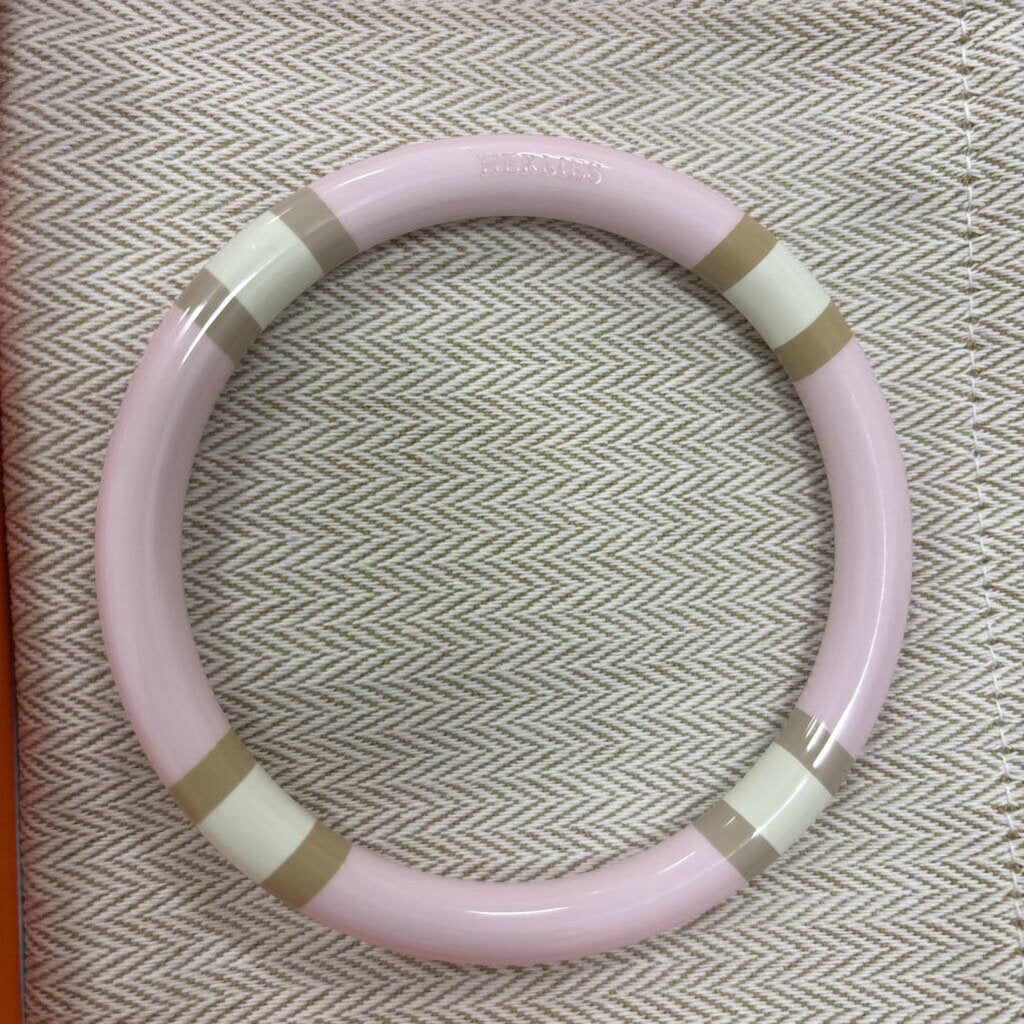 Pink Beige/White Stripe H Equipe Bangle