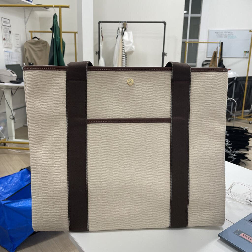 Cream/Brown Traversee Canvas Tote (620)