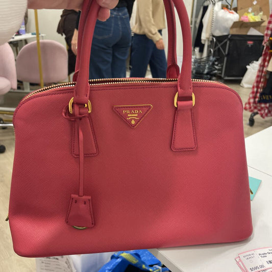 Pink Saffiano Leather Shoulder Bag