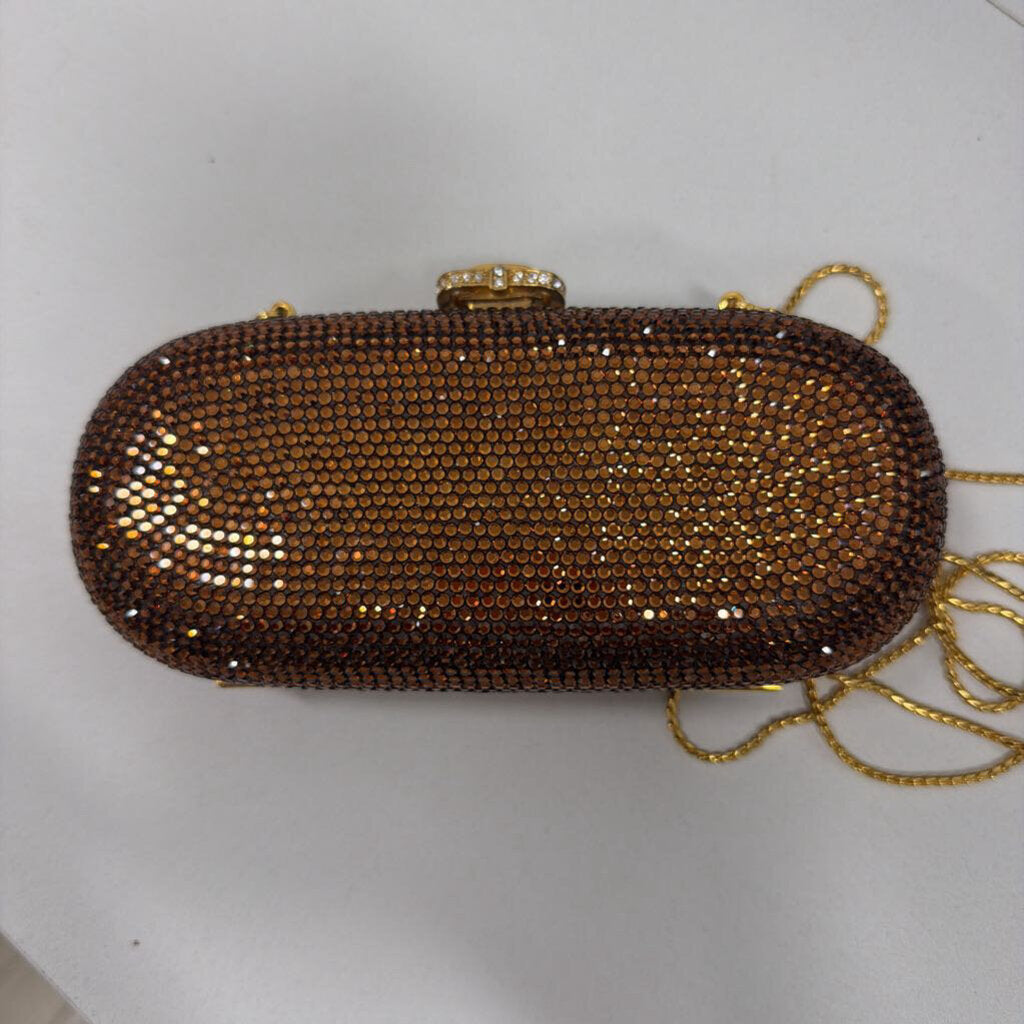 Brown Crystal Clutch