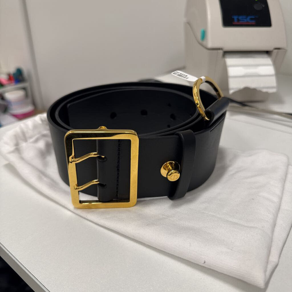Christian Dior Black Leather Belt