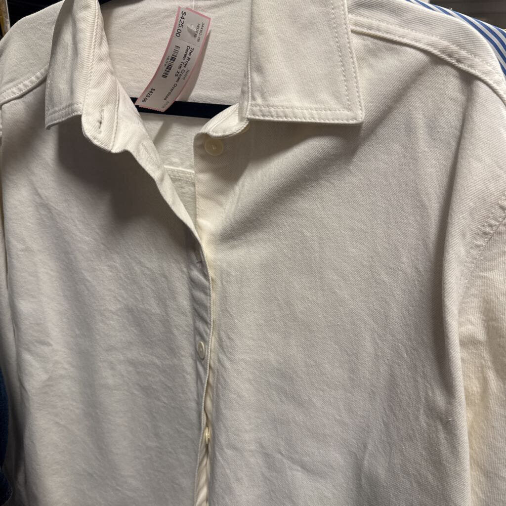 Cream Oversized Denim Top