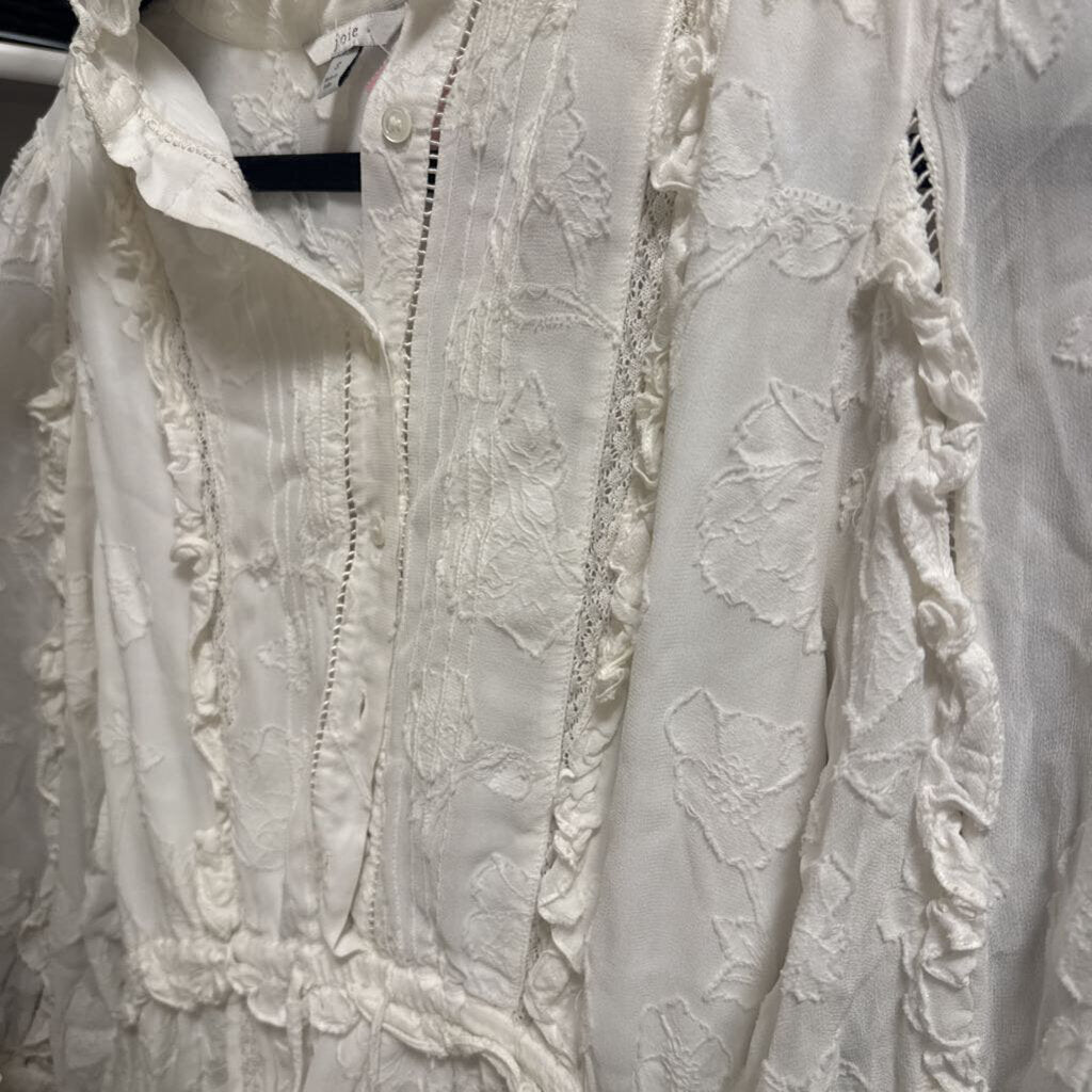 White Viscose/Cotton Mini Dress