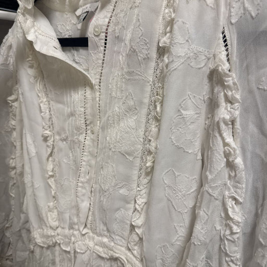 White Viscose/Cotton Mini Dress
