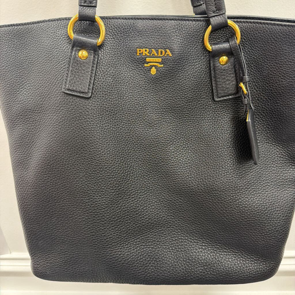 Black Daino Leather Phenix Tote