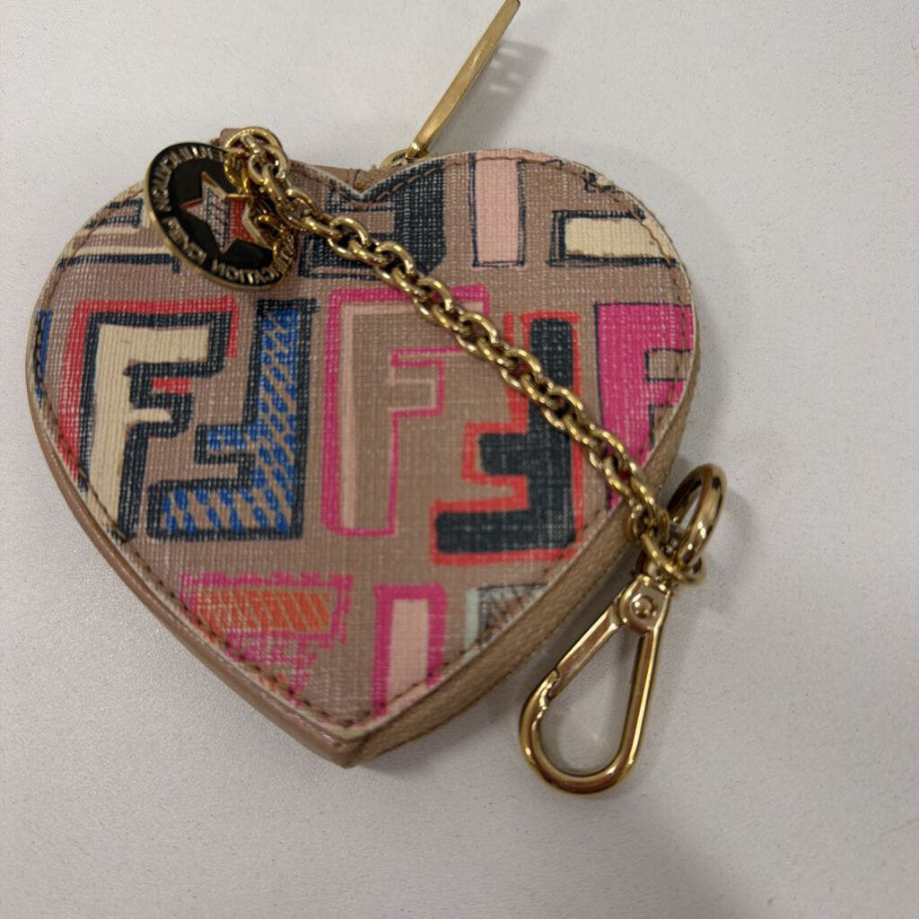 Fendi Beige Color Heart Shape Bag Charm