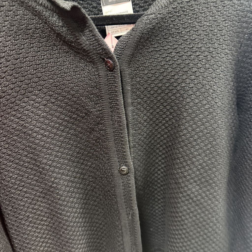 Black Wool/Cotton Cardigan