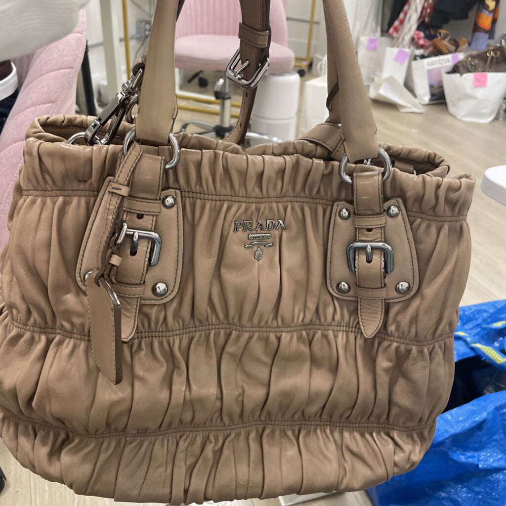 Taupe Nappa Gaufre Tote Bag