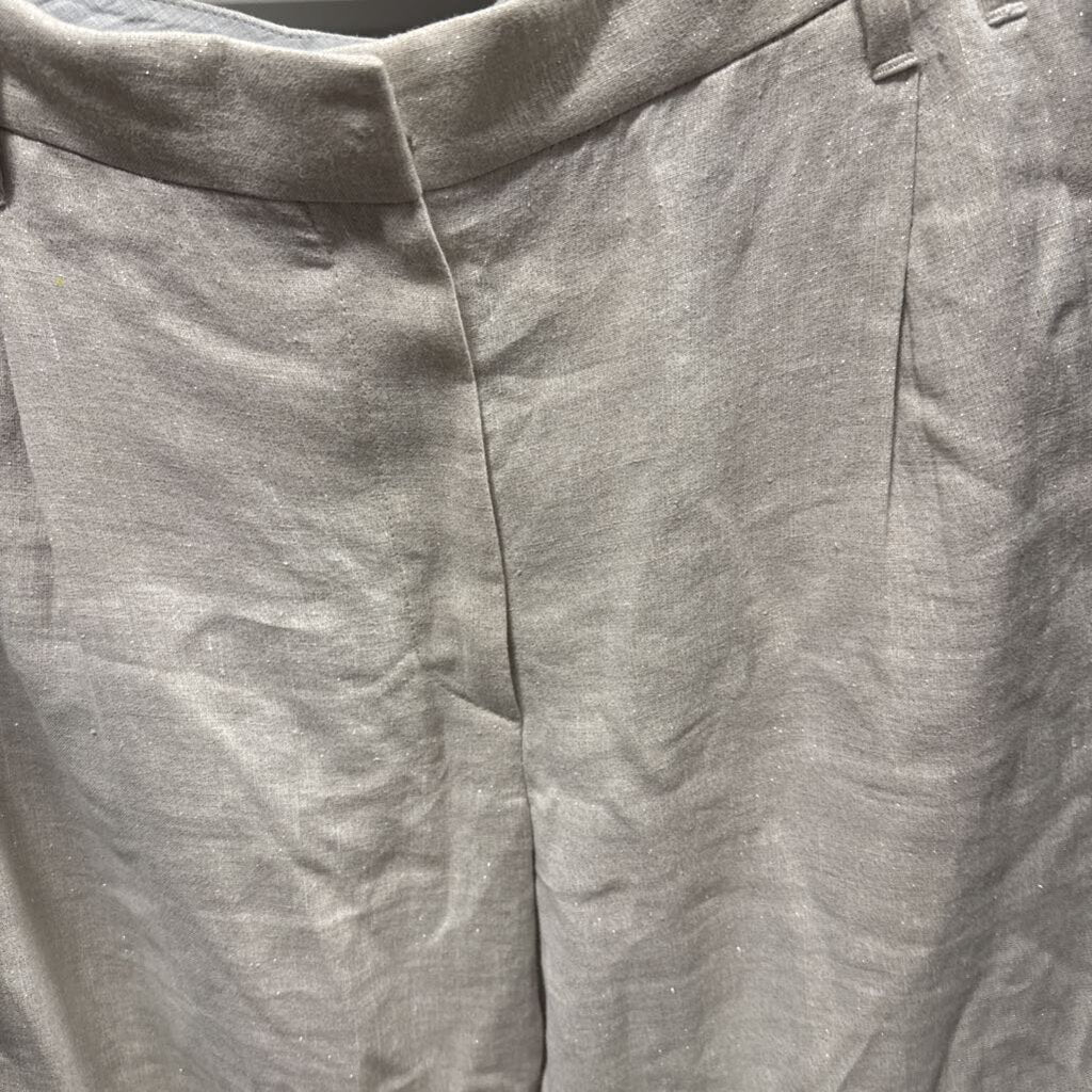 Gray Linen/Metallic Tapered Pant