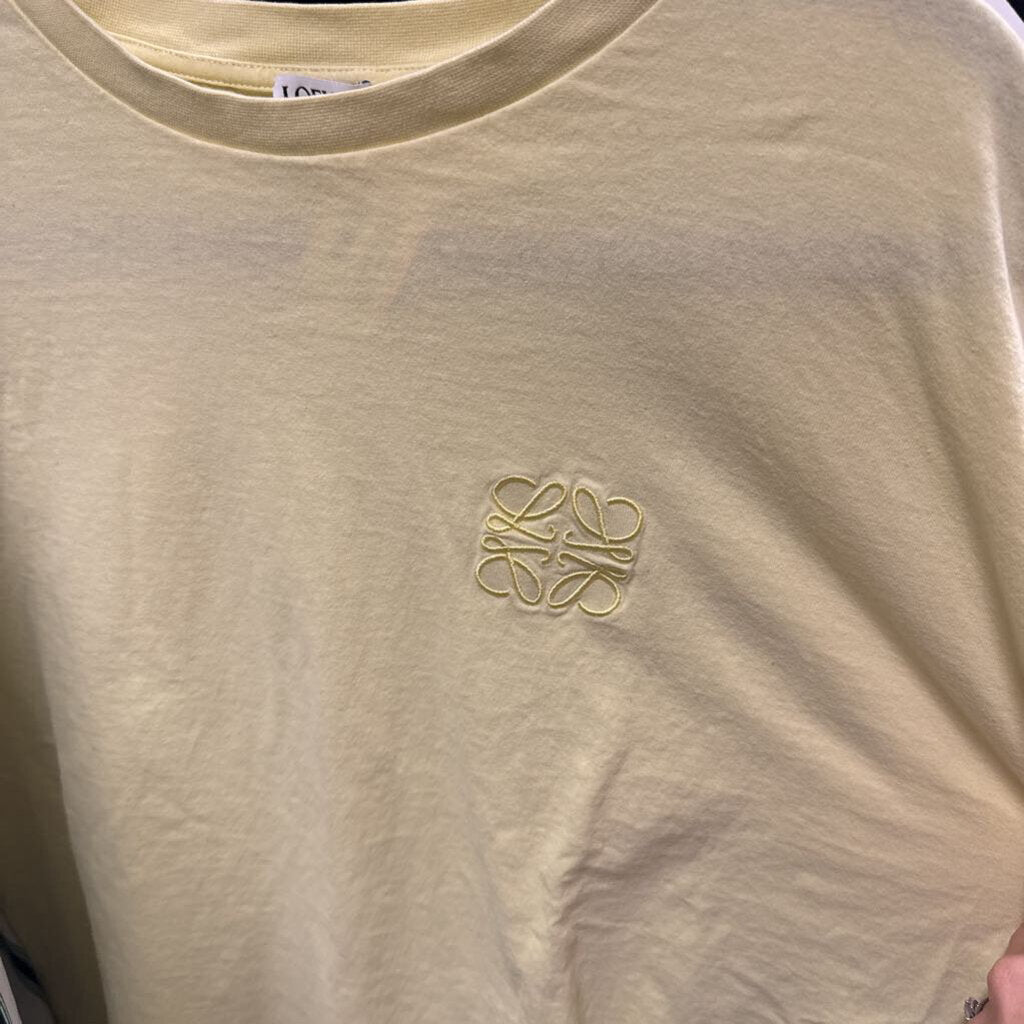Yellow Cotton Anagram Cropped Tee