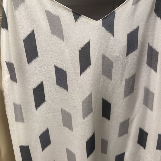 White/Gray Silk Tank Dress