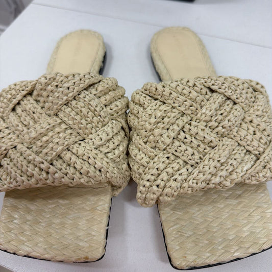 Cream Raffia Slide, 37