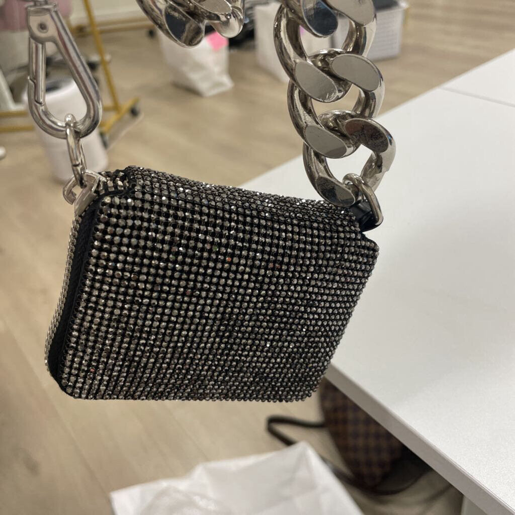 Black Mini Embellished Bike Wallet On Chain (est 350)