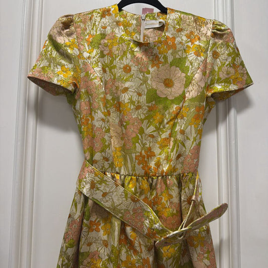 Multicolor Metallic Floral Mini Dress