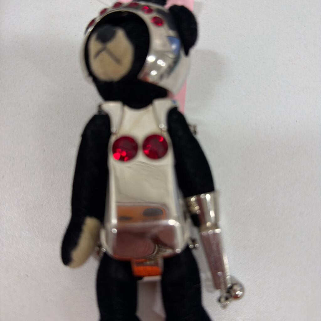Prada Black Silver Metal Keychain