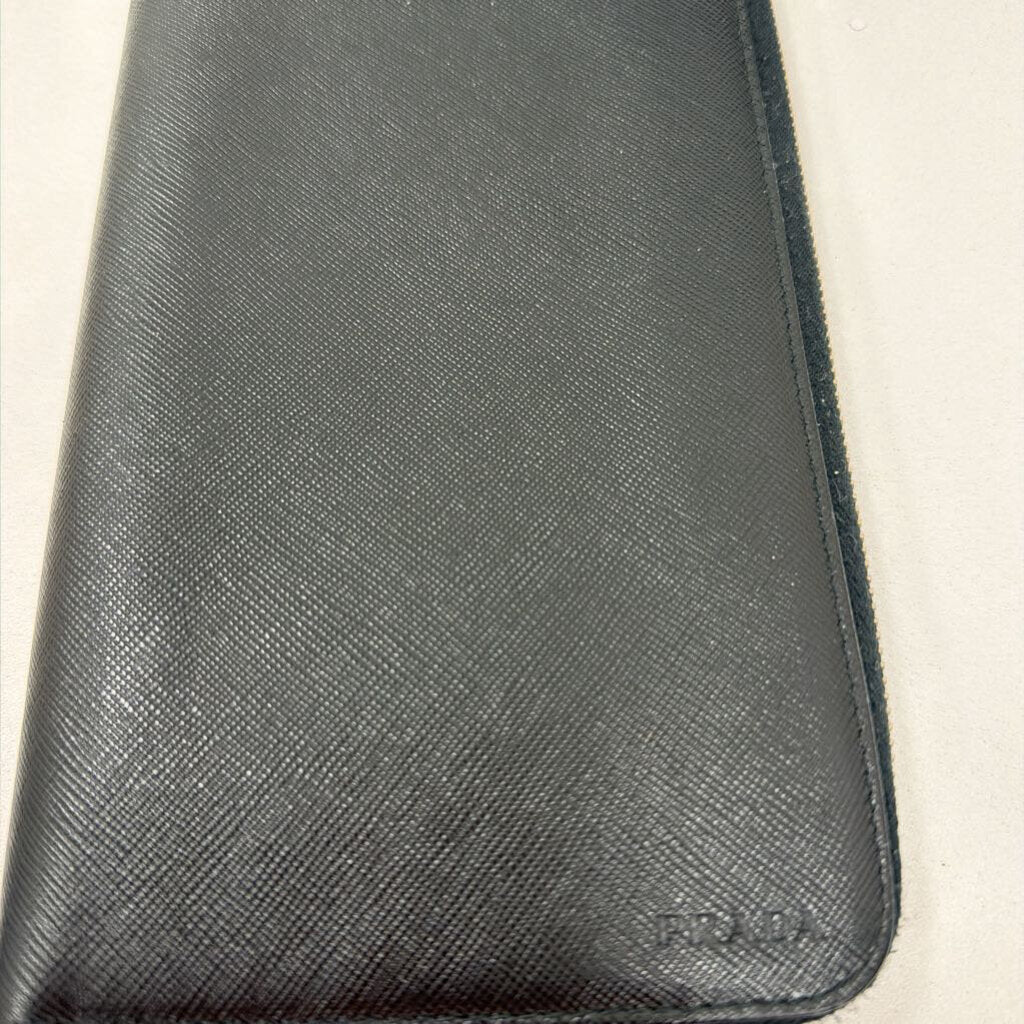 Black Saffiano Leather Zip Wallet